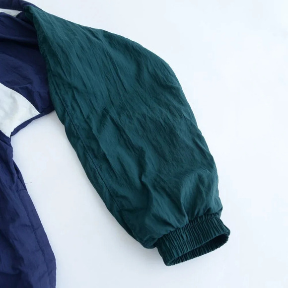 Vintage 90'S Puma Navy & Green Windbreaker Running Jacket Size Large - Picture 6 of 11